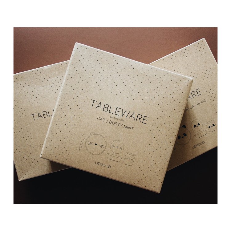 Liewood, matset i bambu, Cat dusty mint - Bild 2