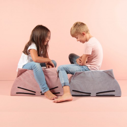 Fayne, sittpuff till barnrummet grå katt - Bild 3