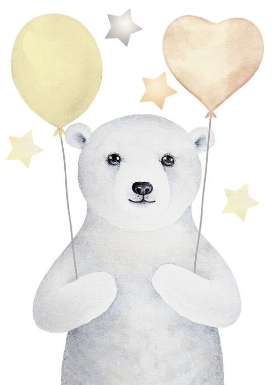 Poster till barnrum , björn A4