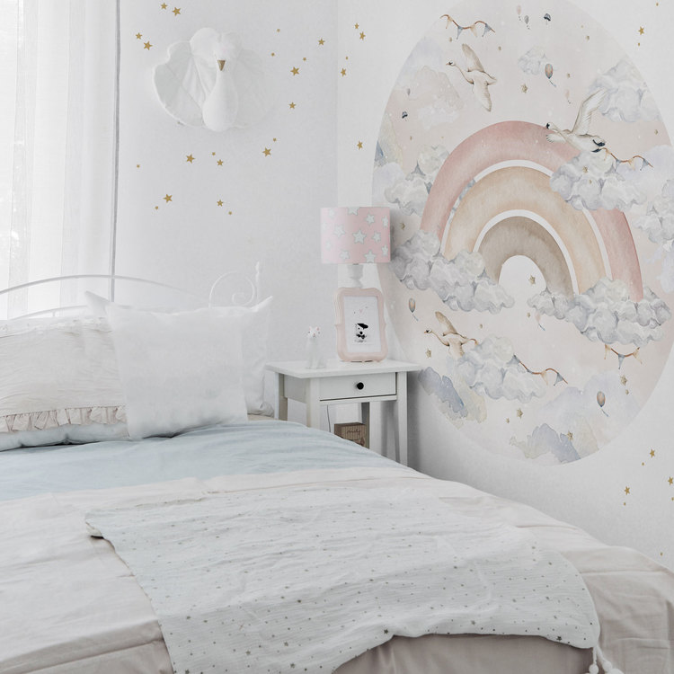 Dekornik ,pink rainbow in a circle, väggklistermärken till barnrum - Bild 2