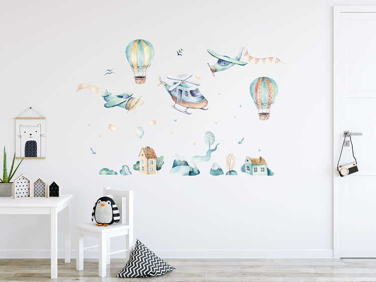 Helikopter väggklistermärke till barnrum M - Bild 3