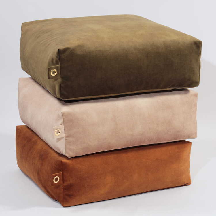 Fayne, sittpuff premium square velvet, toffee - Bild 2