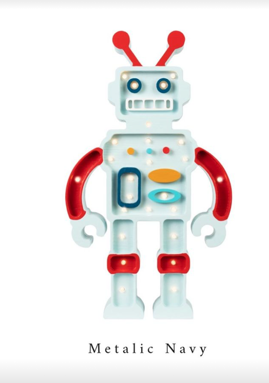 Little Lights, Nattlampa till barnrummet, Robot Metallic blue - Bild 2