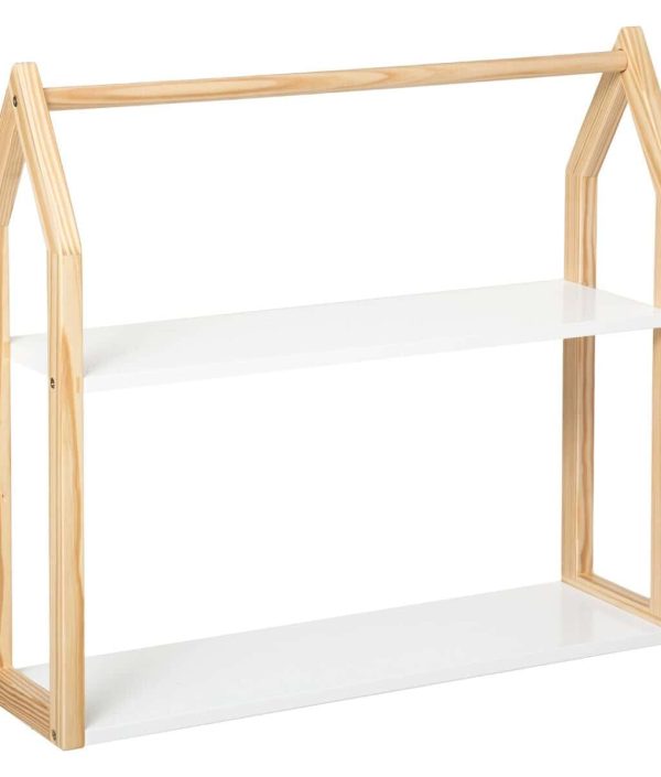 Golvhylla hus, vit/natur