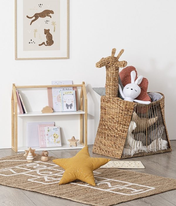 Golvhylla hus, vit/natur