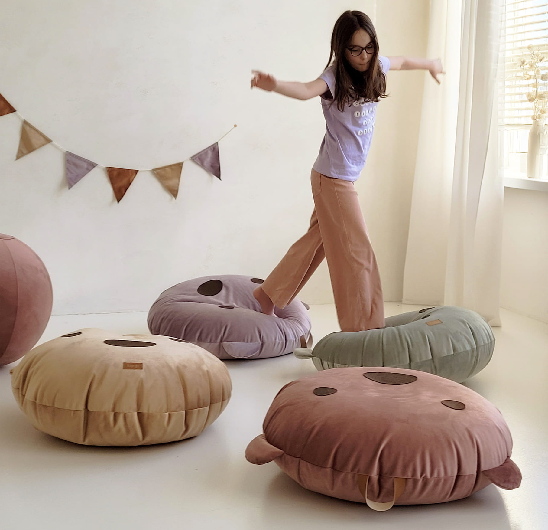 Fayne, sittpuff teddy, grön - Bild 4