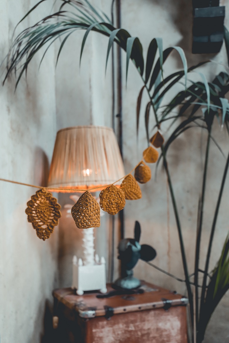 Numero 74, virkad vimpel till barnrummet, Dusty pink - Bild 3