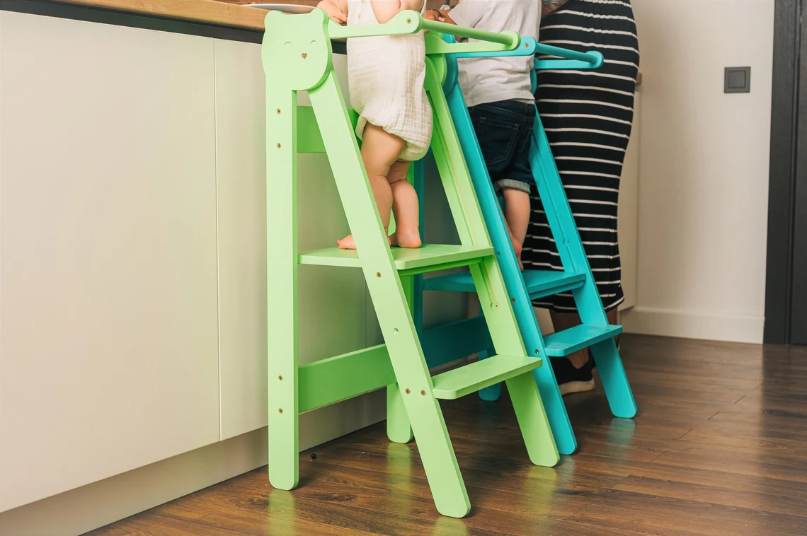 Hjälpa till pall hopfällbar, mint - Bild 3