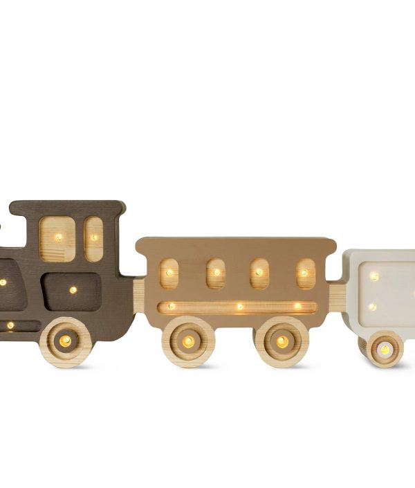 Little Lights, Nattlampa till barnrummet, Brun/Beige Tåg
