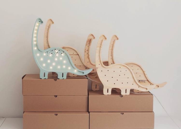 Little Lights, Nattlampa till barnrummet, Dino trä - Bild 8