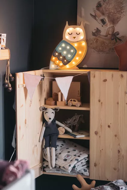 Little Lights, Nattlampa till barnrummet, Uggla Mustard/Blå - Bild 8