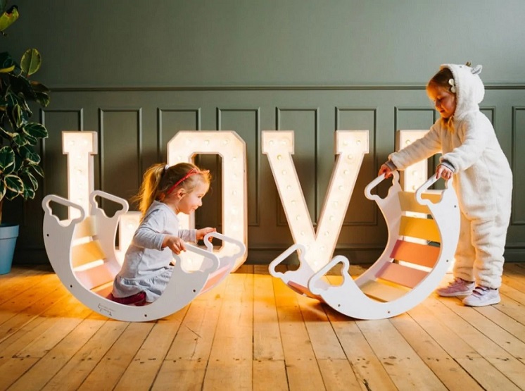 Klättergunga till barnrummet, grå regnbåge - Bild 9