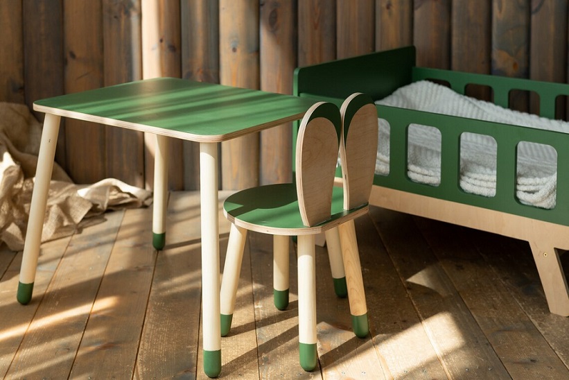 Kaninstol till barnrummet, khaki - Bild 3