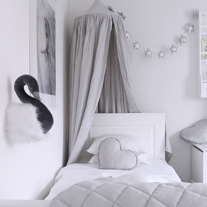 Stor grå maxi sänghimmel i linne, Cotton&Sweets