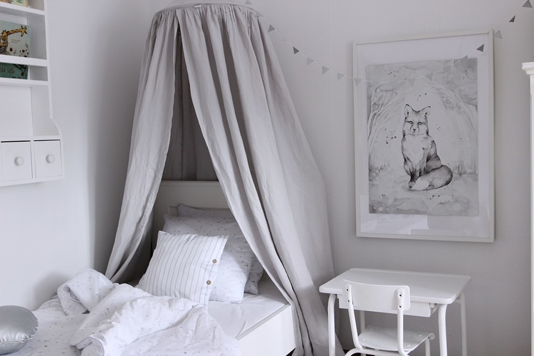 Stor grå maxi sänghimmel i linne, Cotton&Sweets - Bild 3