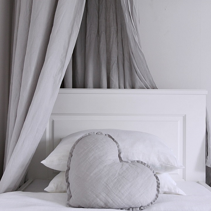 Stor grå maxi sänghimmel i linne, Cotton&Sweets - Bild 5