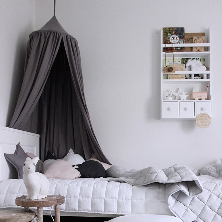 Stor shark maxi sänghimmel i linne, Cotton & Sweets