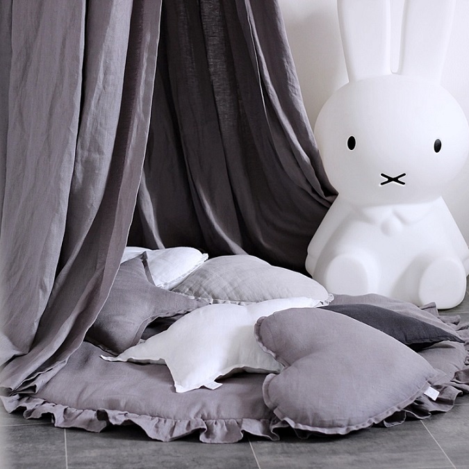 Stor shark maxi sänghimmel i linne, Cotton & Sweets - Bild 4