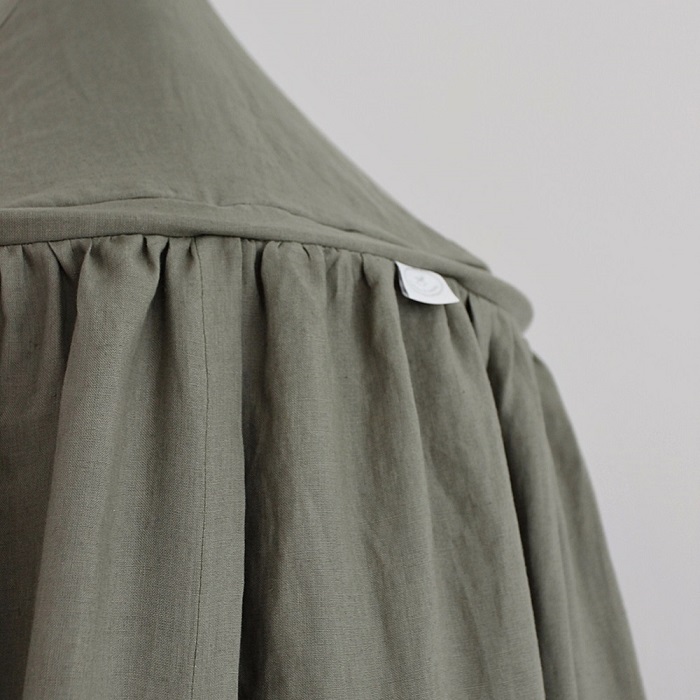 Stor olivgrön maxi sänghimmel i linne, Cotton & Sweets - Bild 3