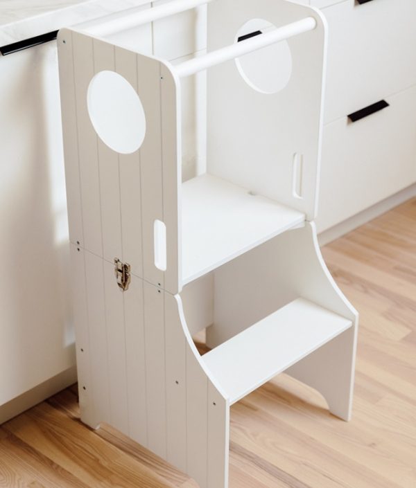 Duck Woodworks, Byggbar kökspall med rutschkana, vit