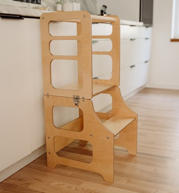 Duck Woodworks, Byggbar kökspall med rutschkana, natur