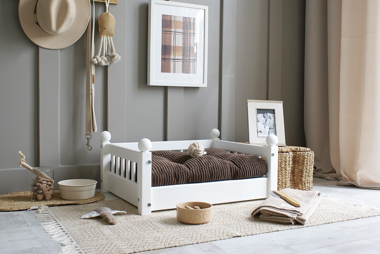 Hundbädd/hundsäng Taco Vit (M)