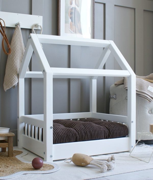 Furry hundsäng/hundbädd Vit (L)