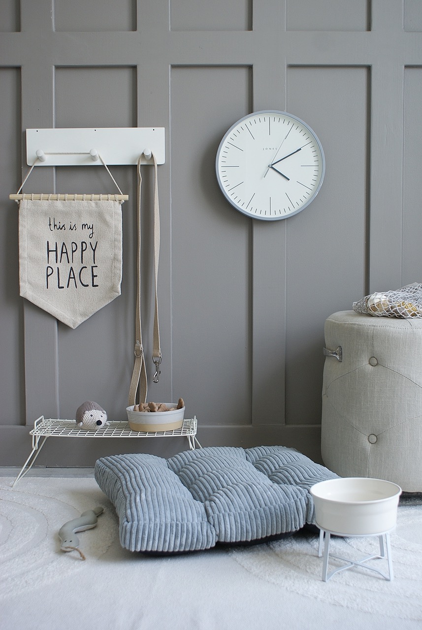 Grå kudde till hundbädd/hundsäng (L)