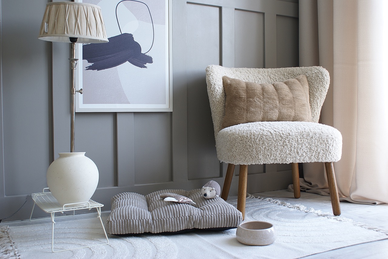 Mörk beige kudde till hundbädd/hundsäng (M)