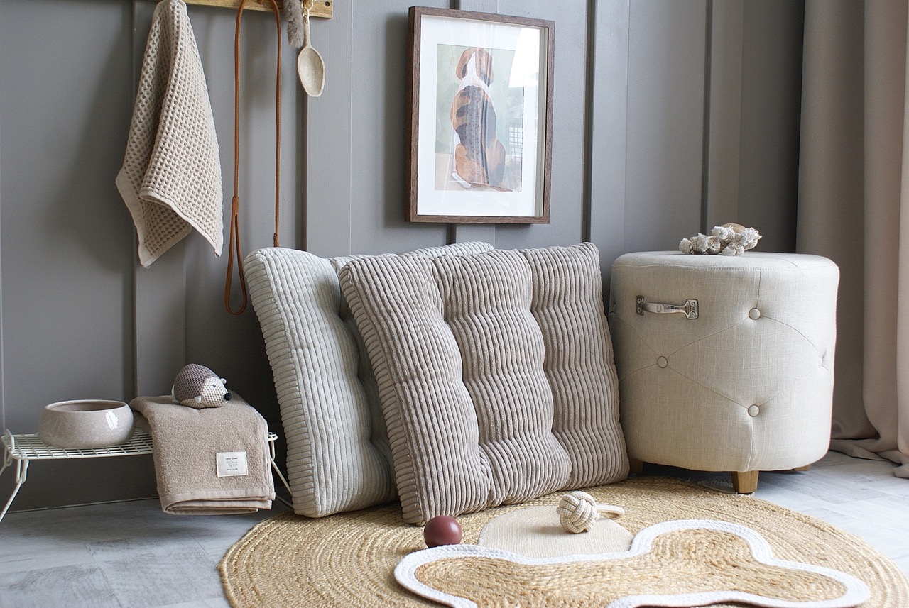 Mörk beige kudde till hundbädd/hundsäng (M) - Bild 6