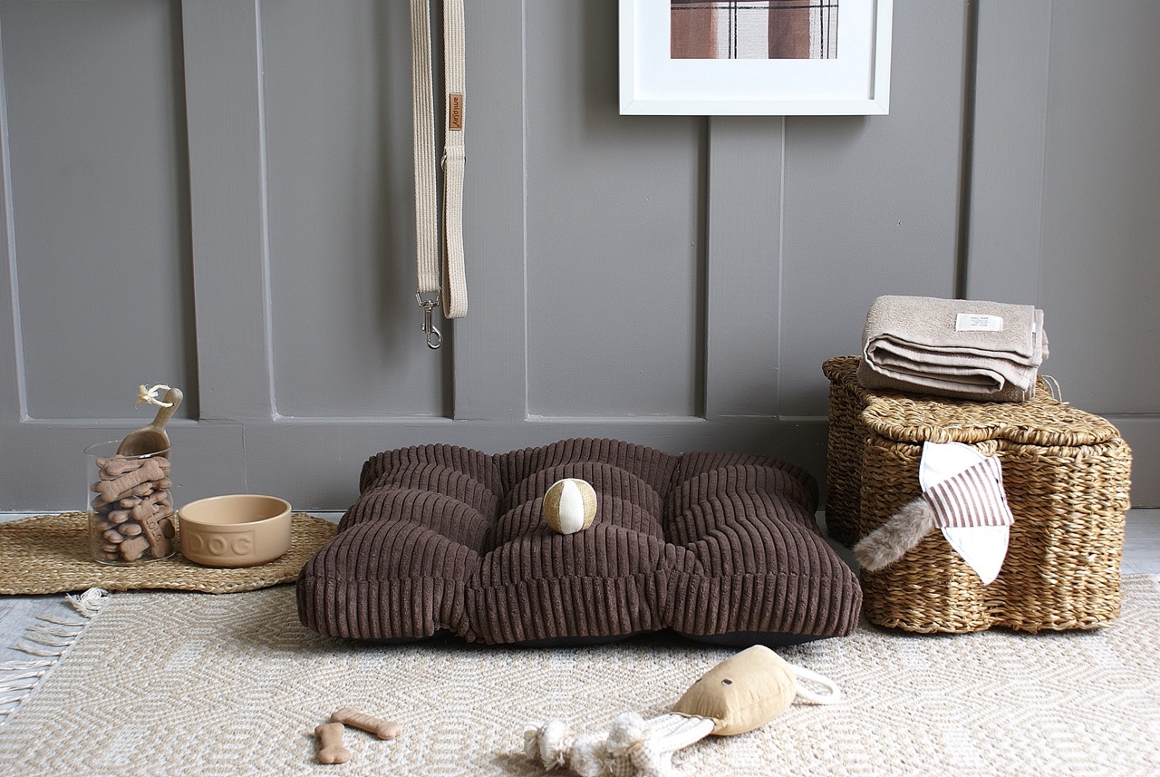 Brun kudde till hundbädd/hundsäng (M)