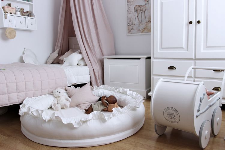 Cotton & Sweets vit junior nest i 100% linne - Bild 3