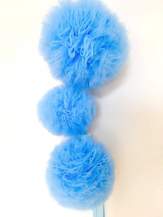 Tyll Pompoms set (Tyllbollar)- blå