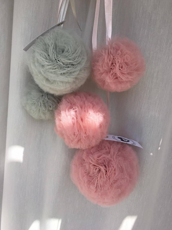 Tyll Pompoms set (Tyllbollar)- rosa/grå - Bild 2