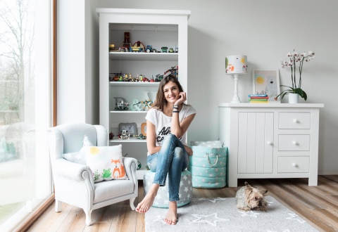 Sittpuff mint&grey stars - Bild 2