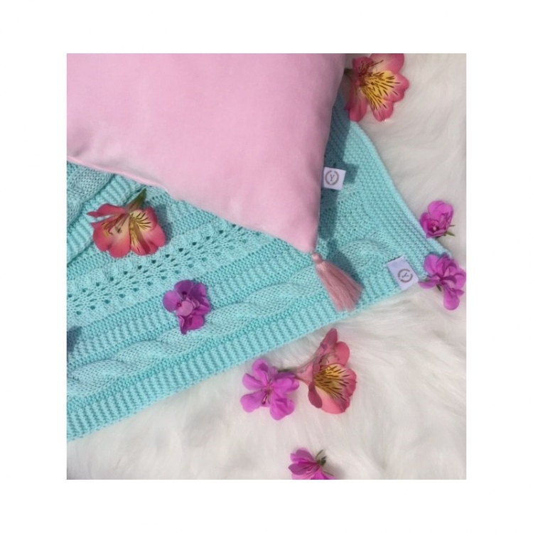 Rosa velour kudde till barnrummet, YOSOY - Bild 6