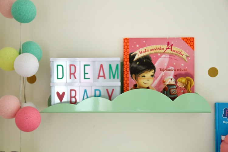 Molnhylla/bokhylla i metall till barnrummet, mint - Bild 2