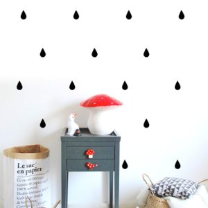 Väggklistermärken svarta droppar 39 st