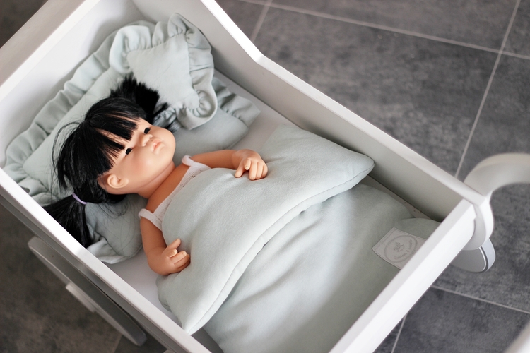 Mint bäddset till docksäng med volang, Cotton&Sweets - Bild 3