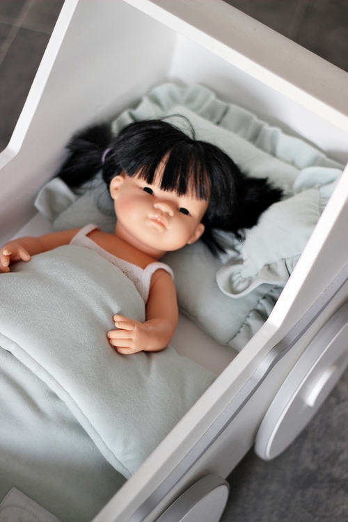 Mint bäddset till docksäng med volang, Cotton&Sweets - Bild 4