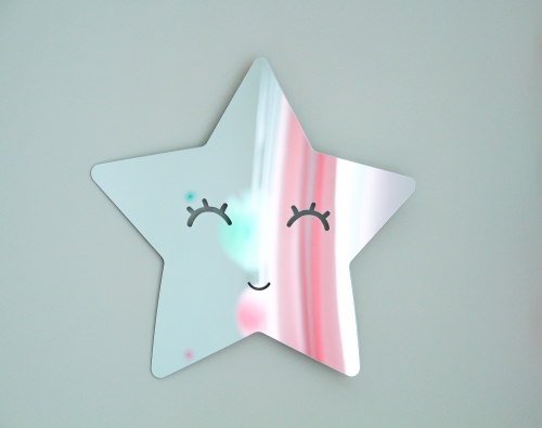 Spegel silver stjärna med ögonfransar - Bild 3