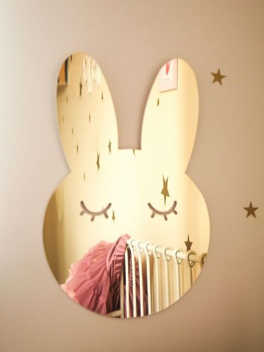 Kanin Spegel guld, Barnspegel till barnrummet