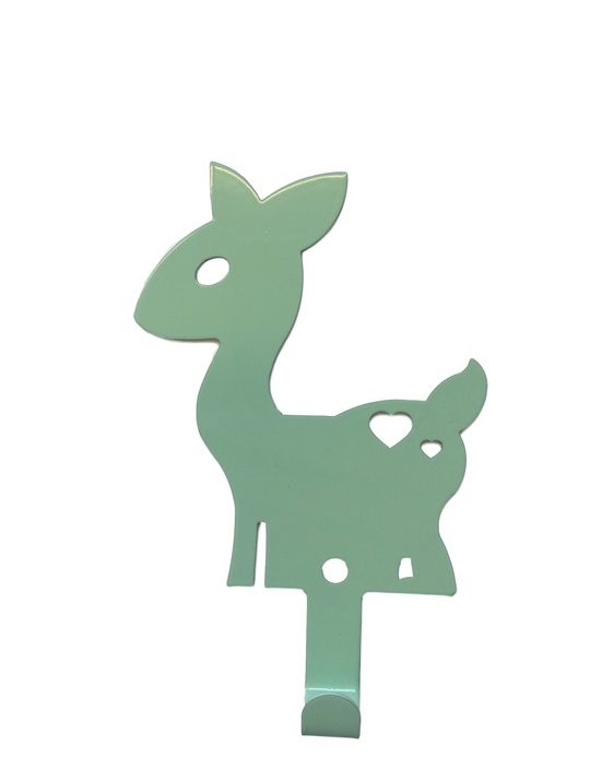 Vägghängare i metall till barnrummet, mint hjort