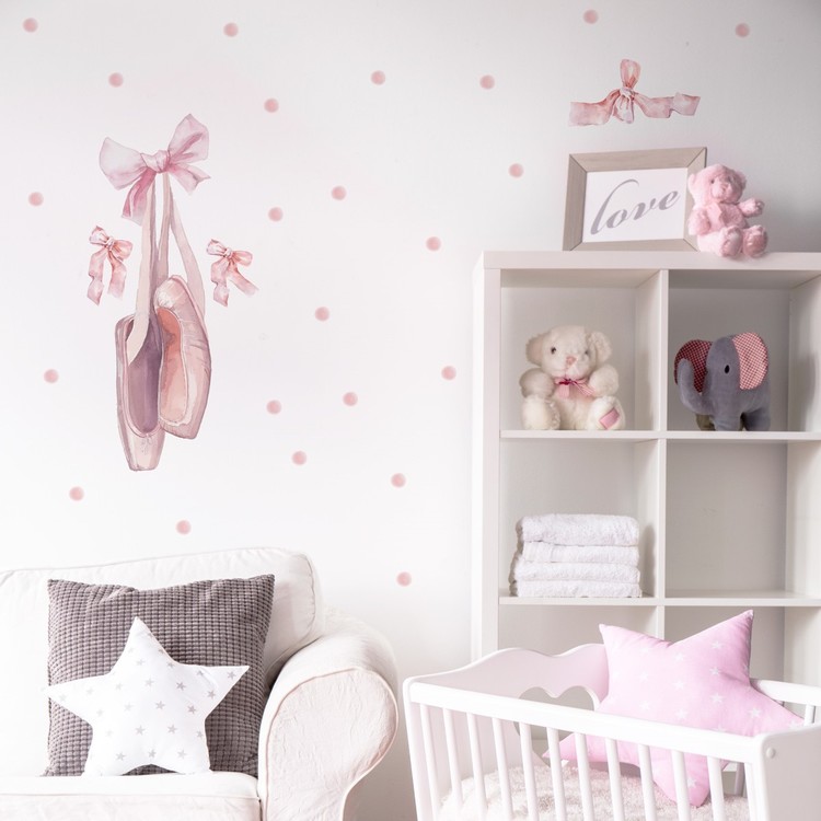 Dekornik, Rosa Ballerina, Väggklistermärke set