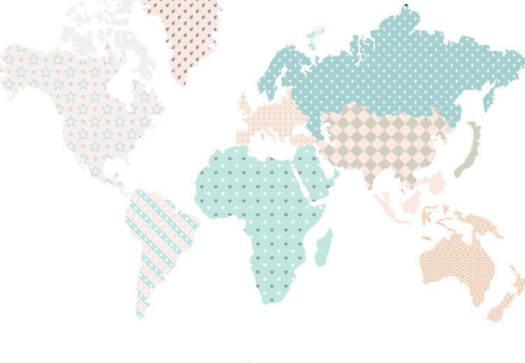 Dekornik, Väggklistermärke världskarta mint - Bild 4