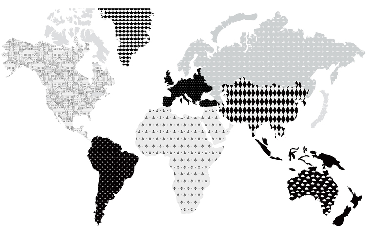 Dekornik, Väggklistermärke världskarta svart - Bild 3
