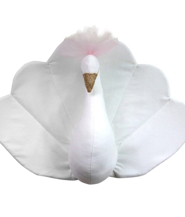 Väggdekoration vit påfågel