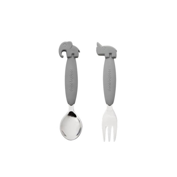 Done By Deer Yummy+ easy grip barnbestick, grå