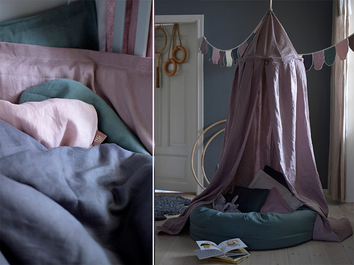 Dusty Pink sänghimmel till barnrum från NG Baby Mood med ljusslinga - Bild 2