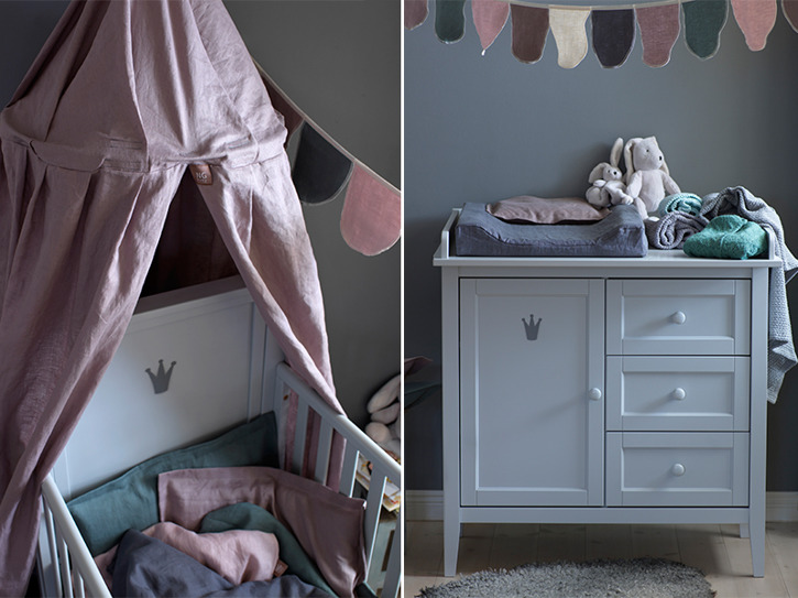 Dusty Pink sänghimmel till barnrum från NG Baby Mood med ljusslinga - Bild 3